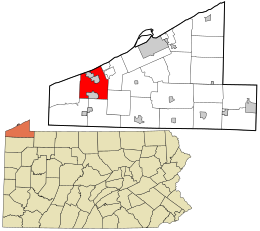 Location in ایری کاؤنٹی، پنسلوانیا and the state of پنسلوانیا