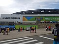 Fachada do Estádio Kléber Andrade, em 2019.