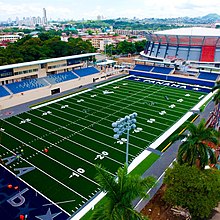 American Football Field With Marking Football Field In Top View