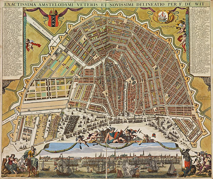 File:Exact Drawing of Old and New Amsterdam (Map) 1699-1706 by Frederik de Wit.jpg