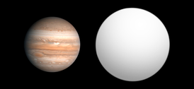 Сравнение размеров Kepler-6 b и Юпитера