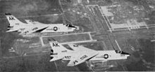 Two F8U-1s of VF-62 over NAS Cecil Field, 1962 F-8As VF-62 over NAS Cecil Field 1962.jpg