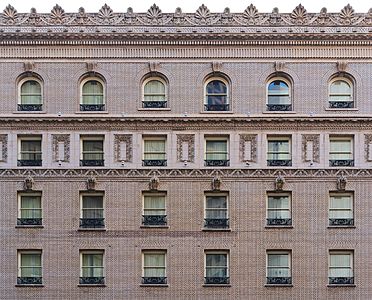 Facade of the Palace Hotel, a designated San Francisco landmark