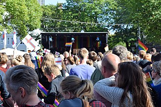 Participants at the 2017 Faroe Pride parade Faroe Pride 2017.JPG