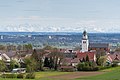 Fernsicht über Rammingen in die Alpen