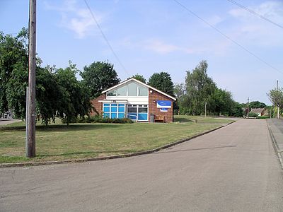 Finham Green and the library in Finham, Coventry