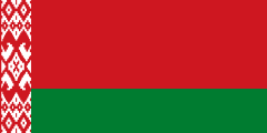 National flag of Belarus with sown field pattern