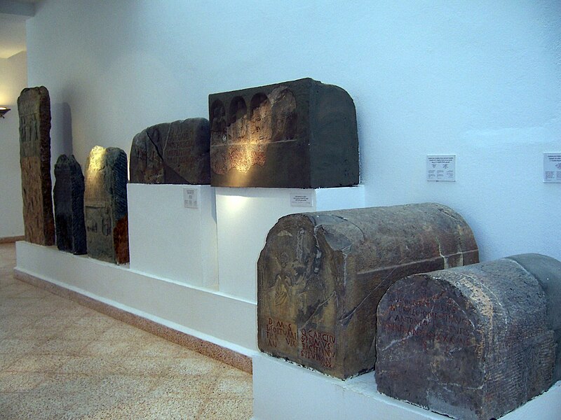 File:Funerary steles in Archaeological Museum of Chemtou.jpg