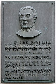 Gedenktafel Peter Friedhofen Koblenz 2012.jpg