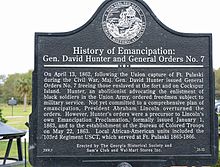 Historical marker about General Orders No. 7 General Orders No. 7, Ft. Pulaski, GA, US.jpg