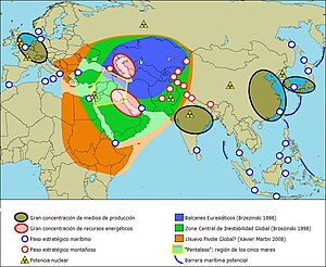 Eurázsia geopolitikai térképe.