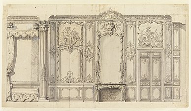 Dizajn za spalnico princa, Hotel de Soubise, avtor Germain Boffrand (1735–40)