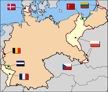 Final German territorial losses after WWI
