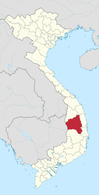 मानचित्र जिसमें गिया लाय प्रान्त Gia Lai हाइलाइटेड है