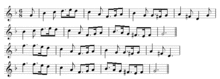 "Greensleeves" as an example of Binary Form. Greensleeves.gif