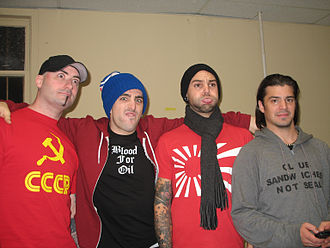 Canadian group Hedley scored their first number-one hit with "On My Own" which spent one week at number-one in mid-2005. Hedley.jpg