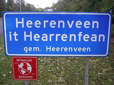 Bord Millennium Gemeente Heerenveen