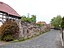 Mauerstrasse with town wall in Heringen/Helme (Nordhausen district, Thuringia)