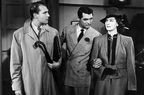 With Cary Grant and Ralph Bellamy in His Girl Friday (1940)