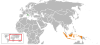 Location map for the Holy See and Indonesia.