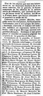 List of officers who participated in the Funeral Honors to the General Manuel Dorrego Honras funebres a Manuel Dorrego.png