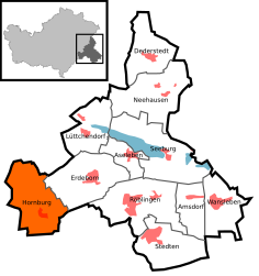 Хорнбург на карте коммуны