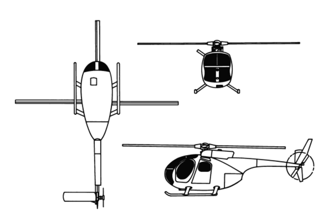 Hughes Oh-6 Cayuse чертежи