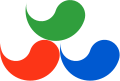 Secondo logo paralimpico (1994–2004) con tre taegeuk.