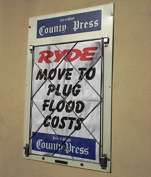 File:Isle of Wight County Press headline board.JPG