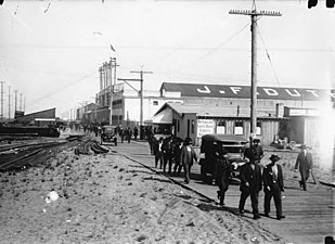 https://digitalcollections.lib.washington.edu/digital/collection/seattle/id/4448 "Whatcom Avenue" was the portion of what is now Alaskan Way S roughly between S Holgate Street and S Spokane Street, basically a southward continuation of Railroad Avenue through filled lands, along the filled east bank of the Duwamish Waterway.