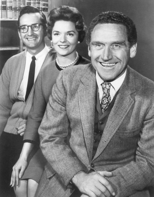 Publicity photo of Conlan Carter, Janet De Gore and Whitmore from the television series The Law and Mr. Jones