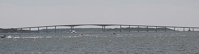 The Jamestown-Verrazano Bridge, constructed in 1992, connects Jamestown with mainland Rhode Island