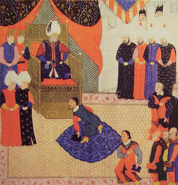 King John Sigismund of Hungary with Suleiman the Magnificent in 1556.