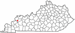 Location of Wheatcroft, Kentucky