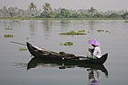 13 - Fisherman on small boat, on backwaters in Kerala created and uploaded by Haros - nominated by nsaa