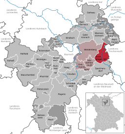 Läget för Kirchenpingarten i Landkreis Bayreuth