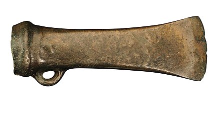 Bronze socketed axe from the Heppeneert hoard (Belgium), about 800 BCE, collection of the King Baudouin Foundation, Gallo-Roman Museum (Tongeren)