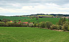 Čeština: Pohled z východu na Kozmice a Rousínov (v údolí) English: East view to Kozmice and Rousínov villages, Czech Republic