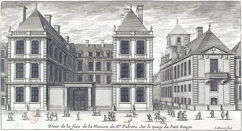 File:L'Architecture française (Marot) BnF RES-V-371 071r-f149 Maison de Mr Falconi, Vue de la face sur le quai du Pont Rouge (adjusted).jpg