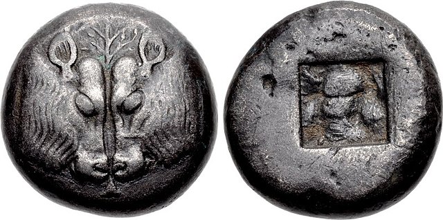 Coin of Lesbos, Ionia. Circa 510–480 BC.