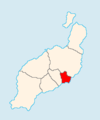 Map showing Arrecife in Lanzarote