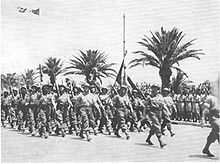Foto av militærparaden av allierte tropper i 1943.