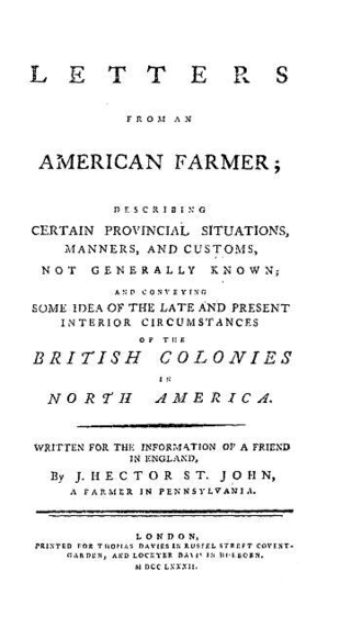 <i>Letters from an American Farmer</i> Book by J. Hector St. John de Crèvecœur