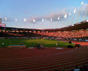 Meeting d'athlétisme Weltklasse au Stade du Letzigrund à Zurich.