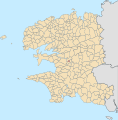 Carte de localisation de Port-Launay au sein du département du Finistère.