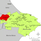 Расположение муниципалитета Валь-де-Гальинера на карте провинции