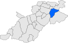 Posizione del comune sulla mappa della provincia