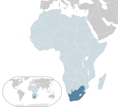Map of the South Africa within Africa.