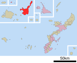 Ishigakis läge i Okinawa prefektur