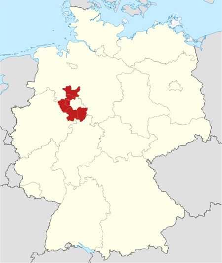 Locator map Ostwestfalen in Germany